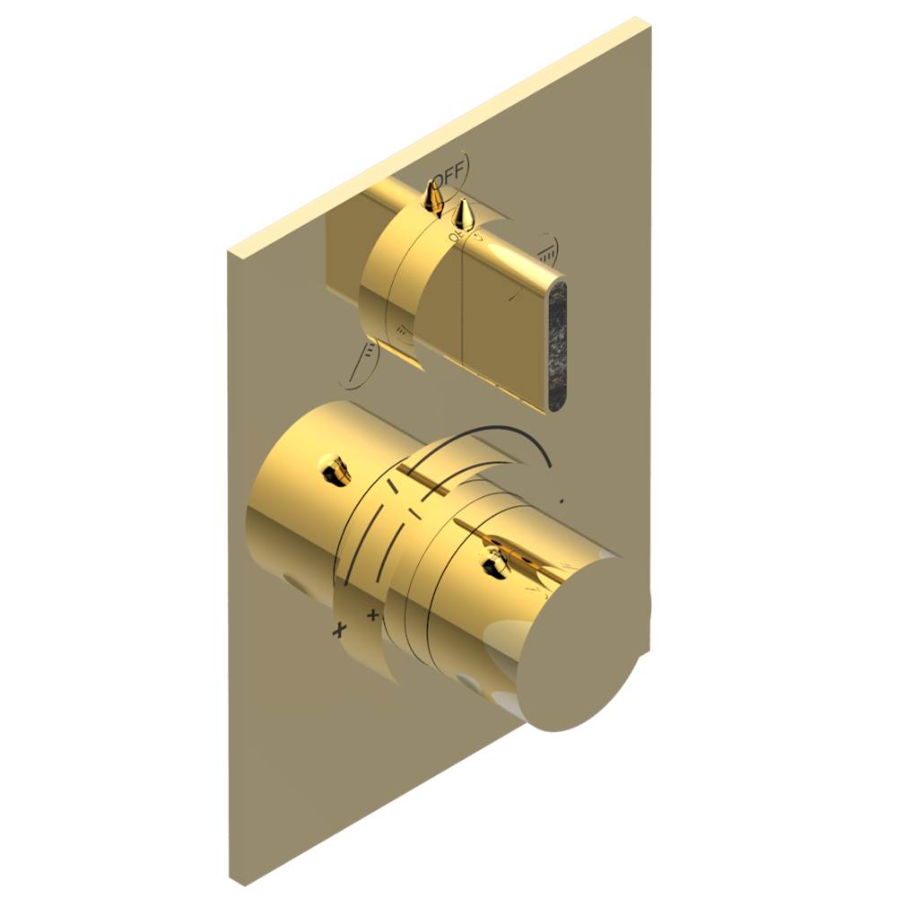 THG - Trim for THG thermostat with 2-way diverter, rough part supplied with fixing box ref. 5 500AE/US - Gold Polished