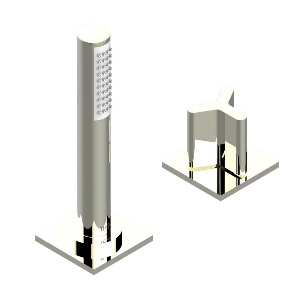THG - Deck mounted mixer with handshower, progressive cartridge - Nickel Polished