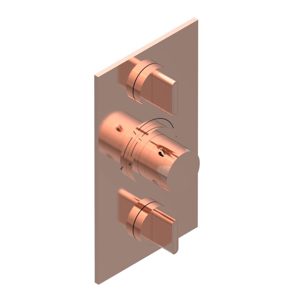 THG - Trim for THG thermostat 2 volume controls, rough part supplied with fixing box ref. 5 400AE/US - Blush PVD