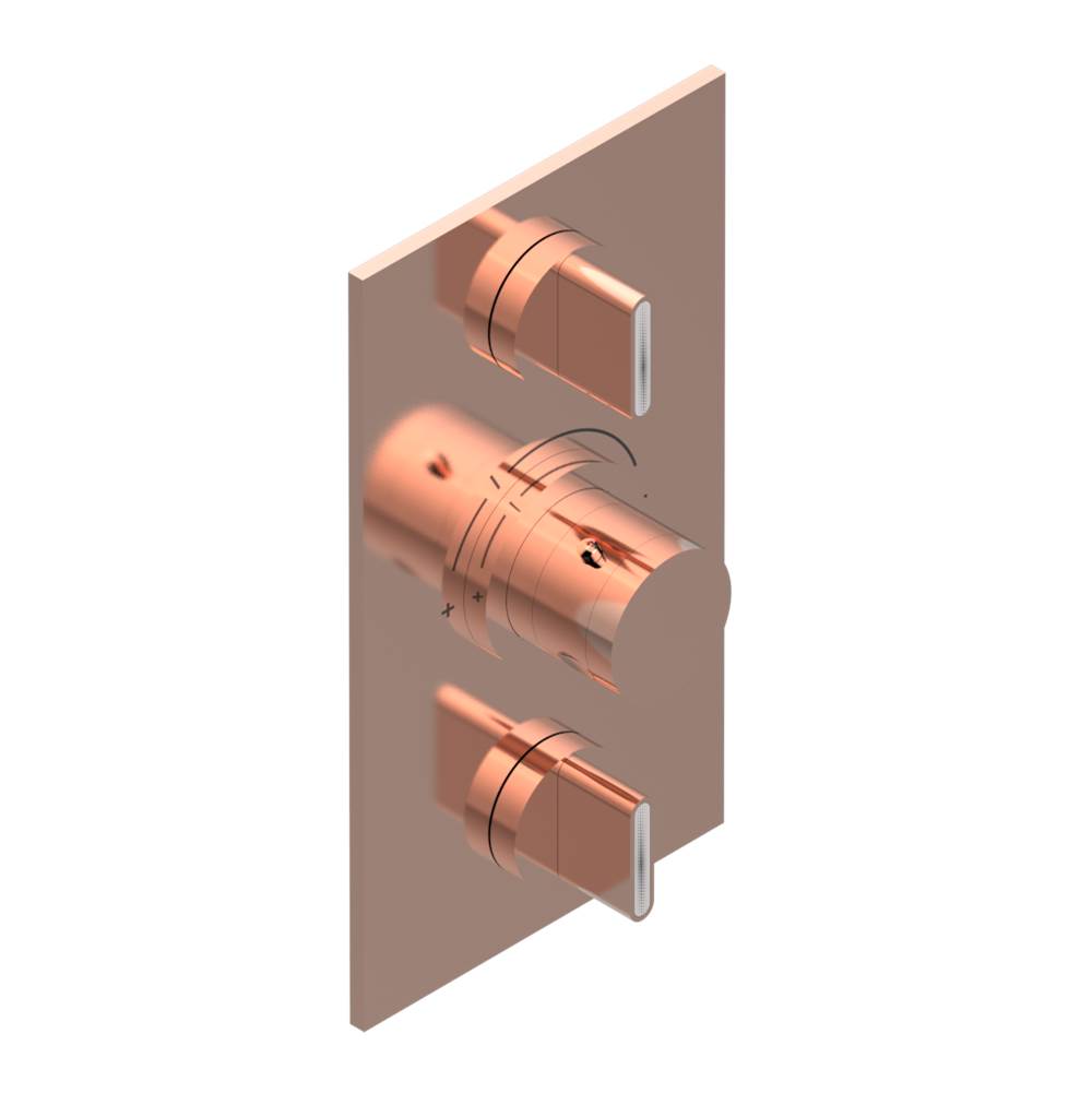 THG - Trim for THG thermostat 2 volume controls, rough part supplied with fixing box ref. 5 400AE/US - Blush PVD