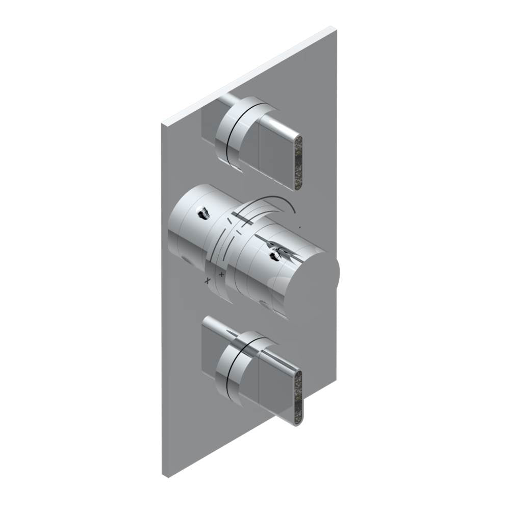 THG - Trim for THG thermostat 2 volume controls, rough part supplied with fixing box ref. 5 400AE/US - Umber PVD