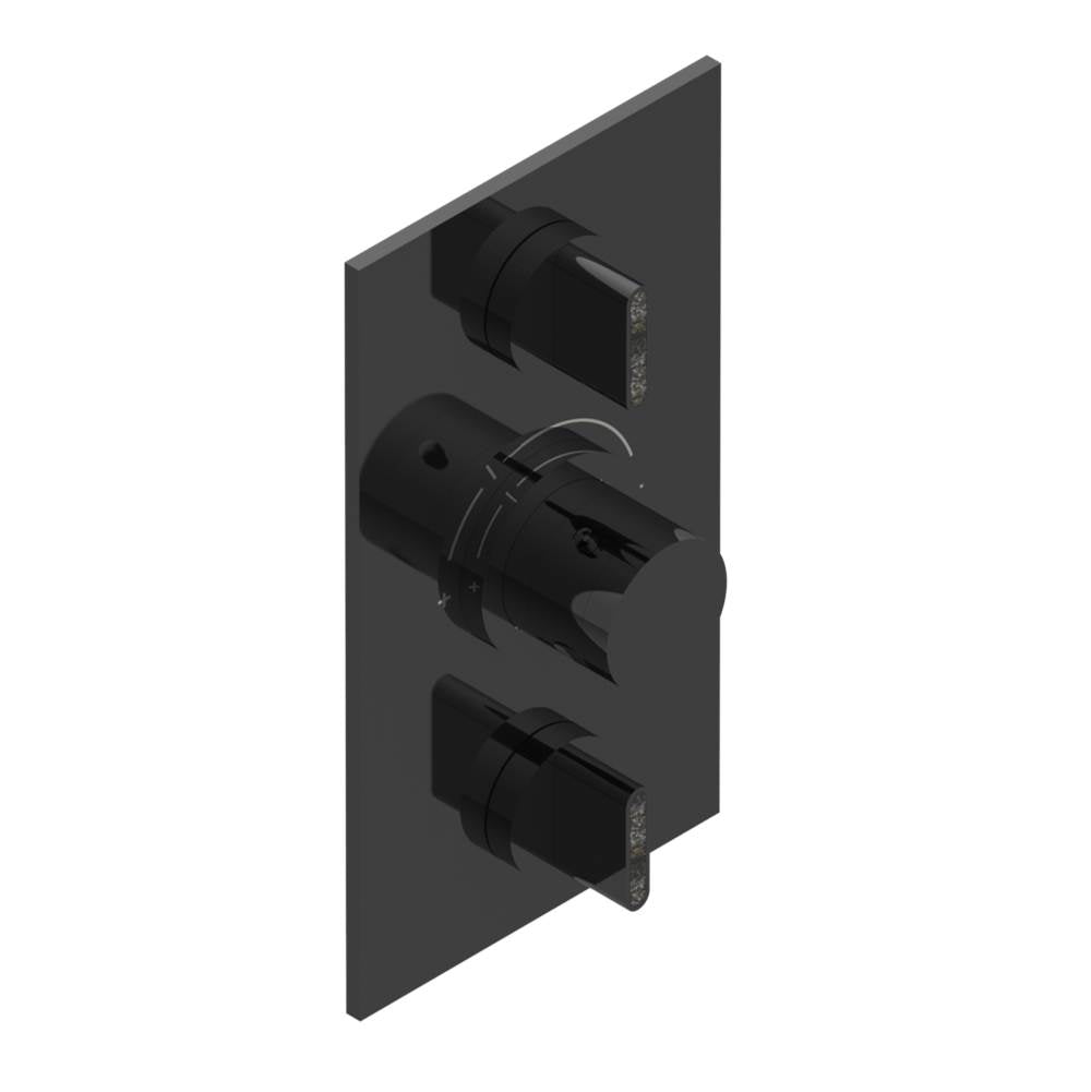 THG - Trim for THG thermostat 2 volume controls, rough part supplied with fixing box ref. 5 400AE/US - Brown Bronze Color PVD
