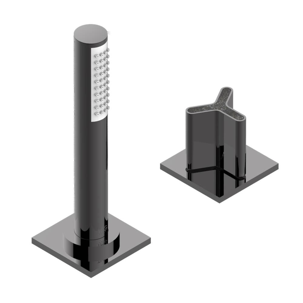 THG - Deck mounted mixer with handshower, progressive cartridge - Matt Graphite PVD