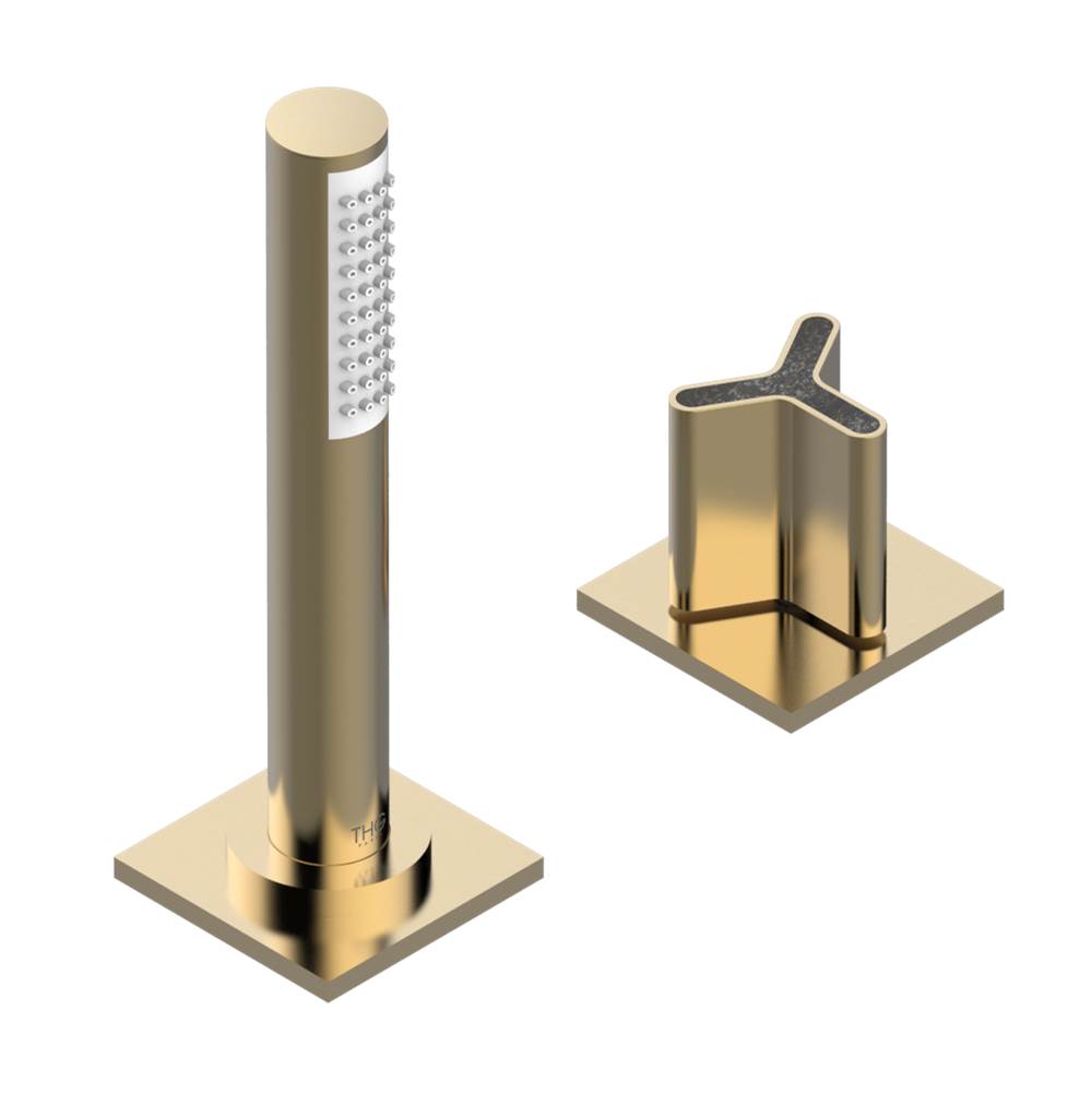 THG - Deck mounted mixer with handshower, progressive cartridge - Matt Umber PVD