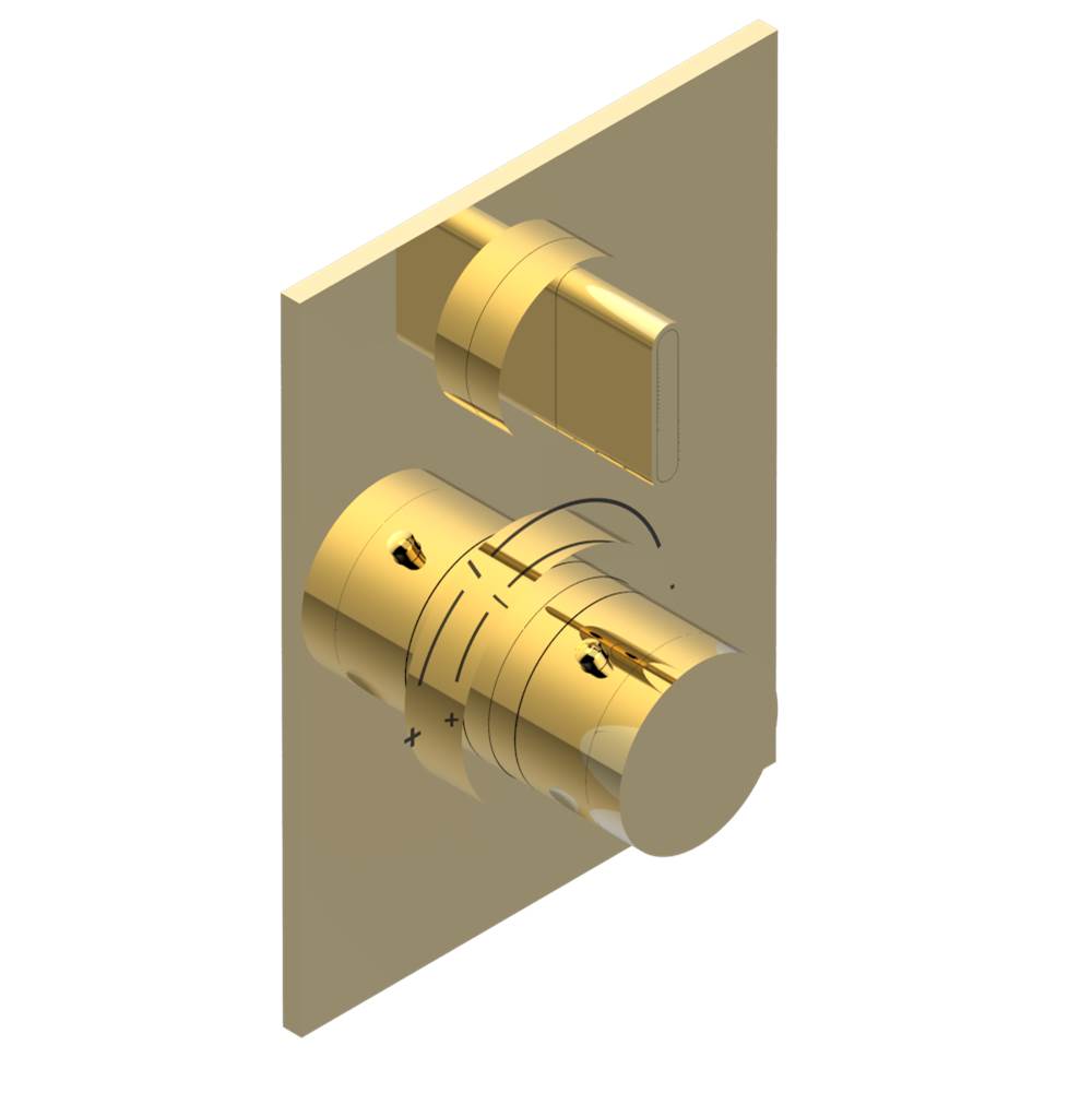 THG - Trim for THG thermostat 1 volume control, rough part supplied with fixing box ref.5 300AE/US - Gold Color PVD
