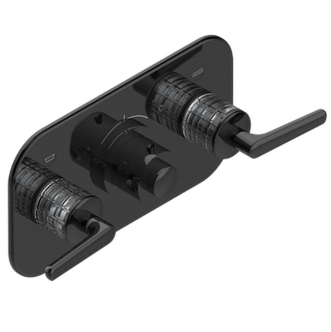 THG - Trim For Thg Thermostat With 2 Valves Ref. 5 401ahm/us Rough Part Supplied With Fixing Box, Item To Be Installed Horizontal - Brown Bronze Color PVD