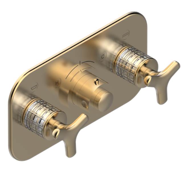 THG - Trim For Thg Thermostat With 2 Valves Ref. 5 401ahm/us Rough Part Supplied With Fixing Box, Item To Be Installed Horizontal - Matt Umber PVD