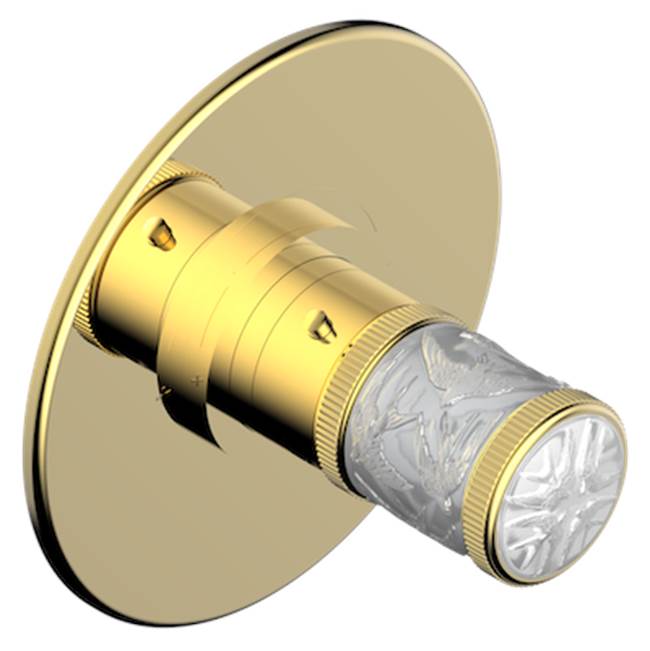 THG - Trim For Thg Thermostatic Valve, Rough Part Supplied With Fixing Box Ref. 5 200ae/us - Round Plate Model - Gold Polished