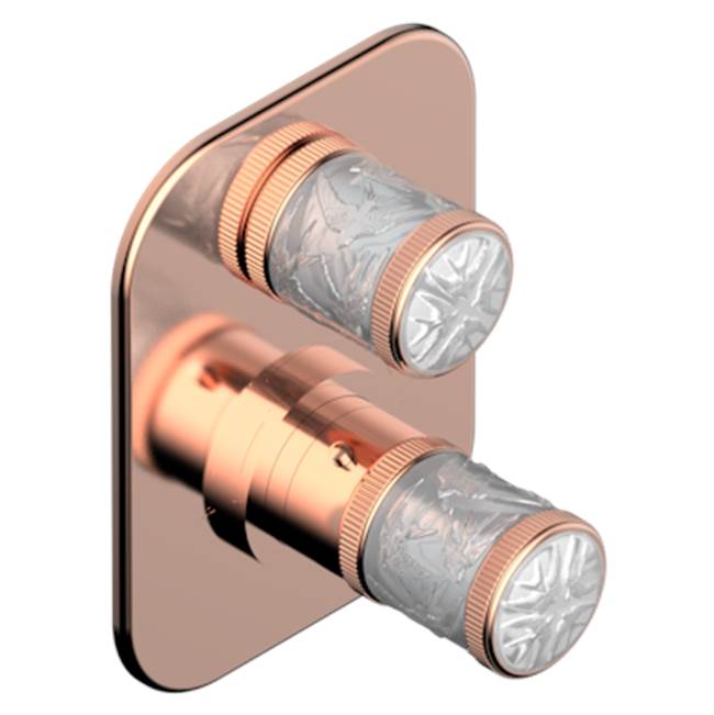 THG - Trim For Thg Thermostat 1 Volume Control, Rough Part Supplied With Fixing Box Ref.5 300ae/us - Blush PVD