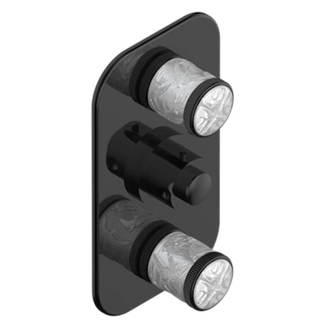 THG - Trim For Thg Thermostat 2 Volume Controls, Rough Part Supplied With Fixing Box Ref. 5 400ae/us - Brown Bronze Color PVD