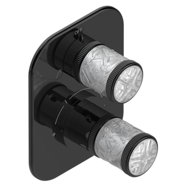 THG - Trim For Thg Thermostat With 2-way Diverter, Rough Part Supplied With Fixing Box Ref. 5 500ae/us - Brown Bronze Color PVD