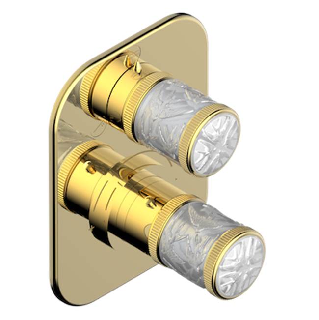 THG - Trim For Thg Thermostat With Stop Valve And 3-way Diverter, Rough Part Supplied With Fixing Box Ref.5 600ae/us - Gold Polished