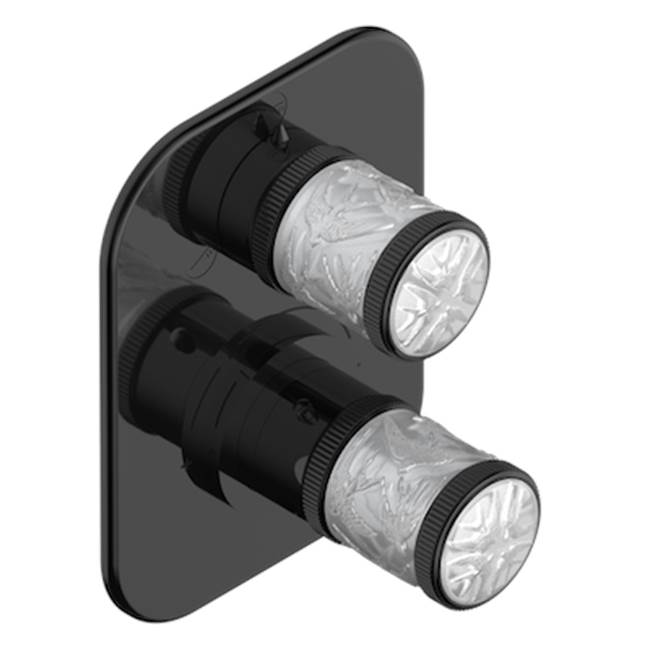 THG - Trim For Thg Thermostat With Stop Valve And 3-way Diverter, Rough Part Supplied With Fixing Box Ref.5 600ae/us - Brown Bronze Color PVD