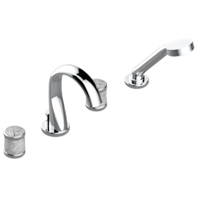 THG - Roman Tub Set With Diverter Spout And Handshower, 3/4'' Valves - Matt Umber PVD