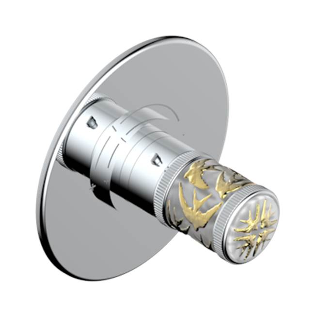 THG - Trim For Thg Thermostatic Valve, Rough Part Supplied With Fixing Box Ref. 5 200ae/us - Round Plate Model - Matt Umber PVD