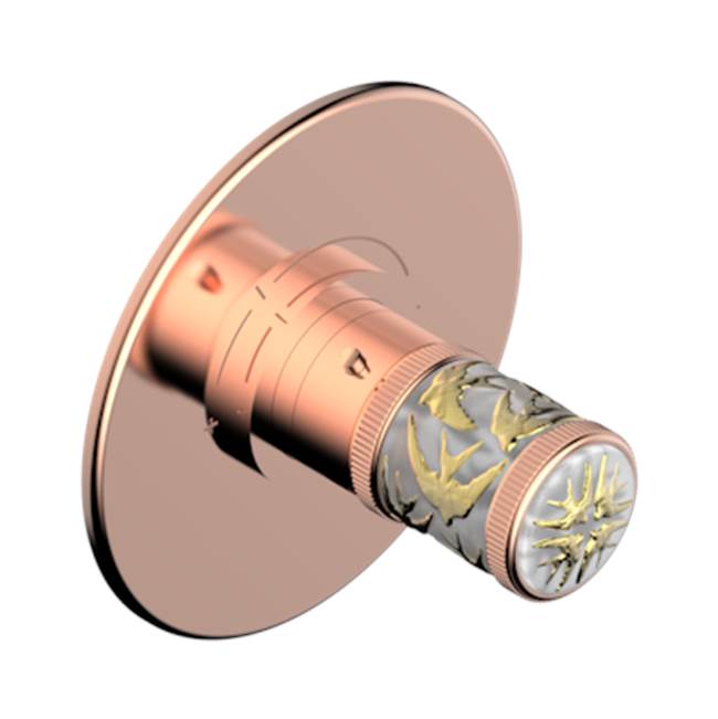 THG - Trim For Thg Thermostatic Valve, Rough Part Supplied With Fixing Box Ref. 5 200ae/us - Round Plate Model - Blush PVD
