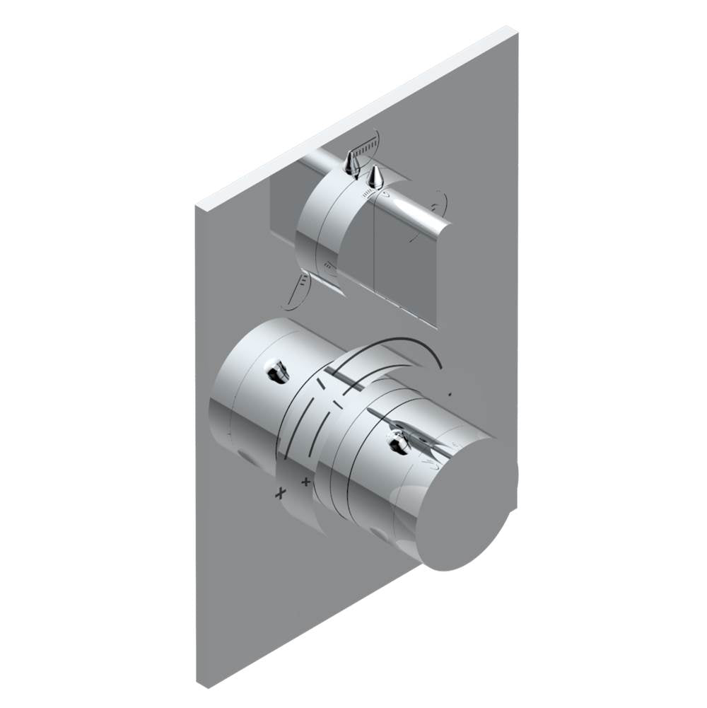 THG - Trim for THG thermostat with stop valve and 3-way diverter, rough part supplied with fixing box ref.5 600AE/US - Umber PVD