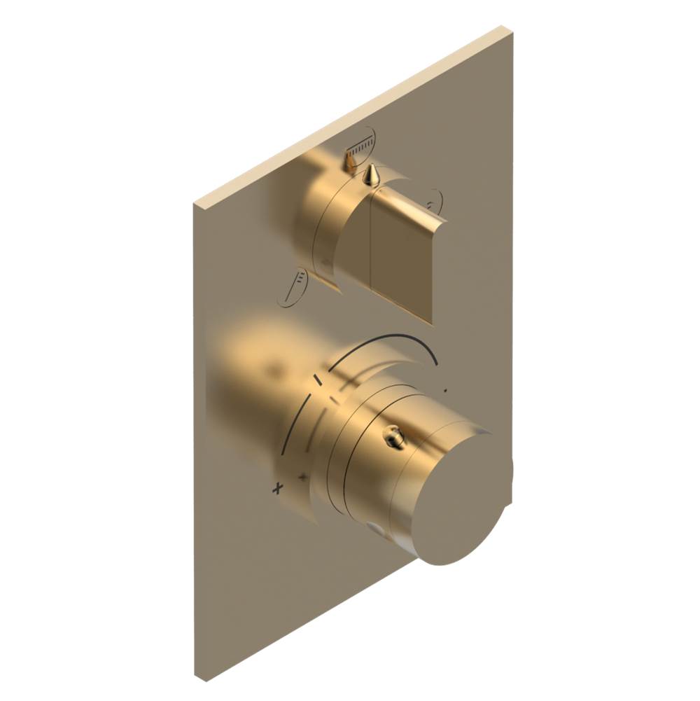 THG - Trim for THG thermostat with stop valve and 3-way diverter, rough part supplied with fixing box ref.5 600AE/US - Matt Umber PVD