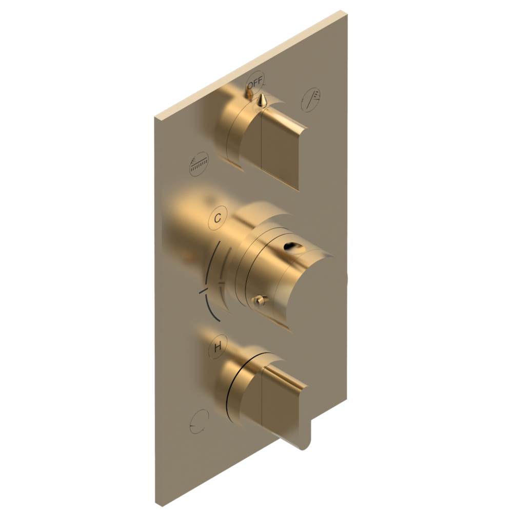 THG - Trim for THG thermostat 3 functions , with one off function and 2 outlets - rough part supplied with fixing box ref. .5 540AE/US - Matt Umber PVD