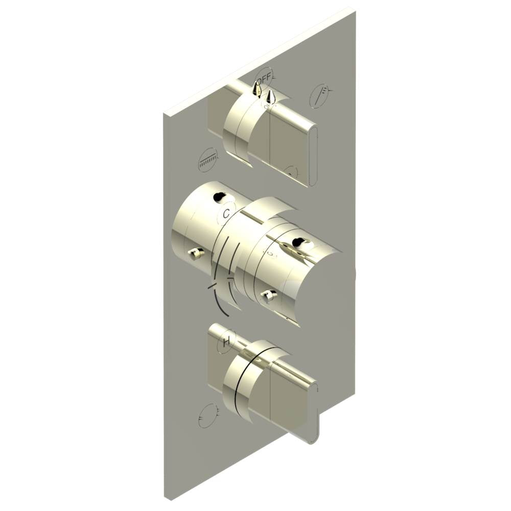 THG - Trim for THG thermostat 3 functions , with one off function and 2 outlets - rough part supplied with fixing box ref. .5 540AE/US - Nickel Polished