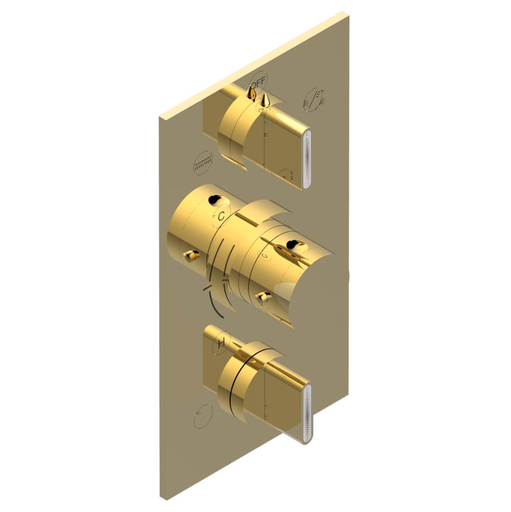 THG - Trim for THG thermostat 3 functions , with one off function and 2 outlets - rough part supplied with fixing box ref. .5 540AE/US - Gold Polished