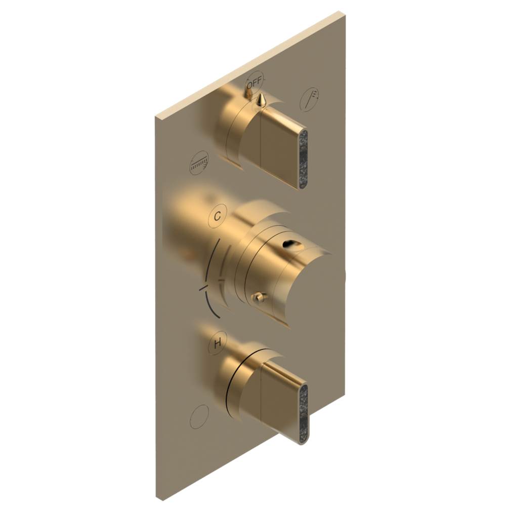 THG - Trim for THG thermostat 3 functions , with one off function and 2 outlets - rough part supplied with fixing box ref. .5 540AE/US - Matt Umber PVD