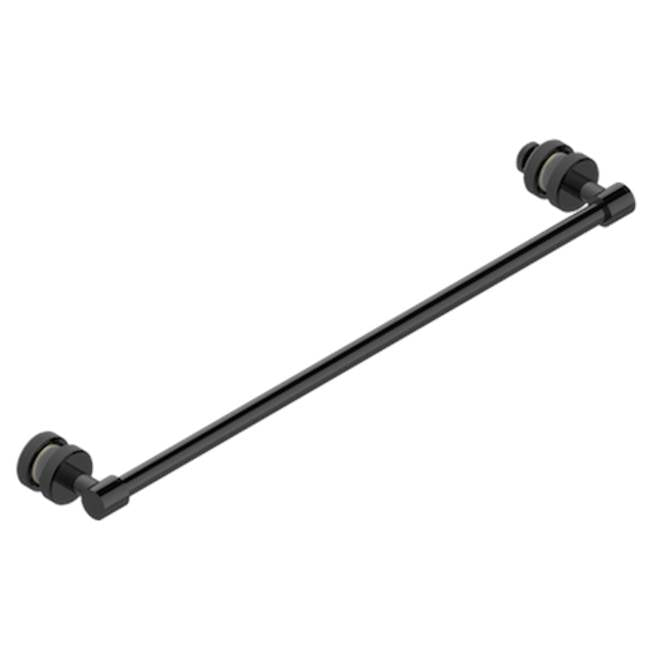 THG - Towel Rail With One Rail For Glass Door With Knob On Side And Escutcheon The Other Side - Brown Bronze Color PVD
