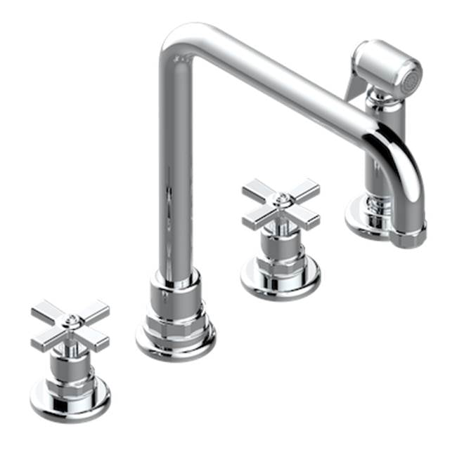 THG - Three Hole Kitchen Faucet With Side Spray - Matt Umber PVD