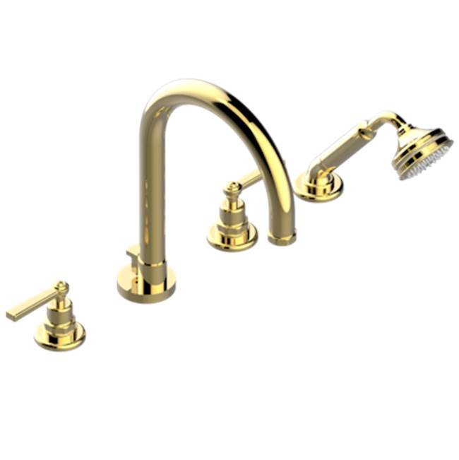 THG - Roman Tub Set With Diverter Spout And Handshower, 3/4'' Valves - Gold Polished