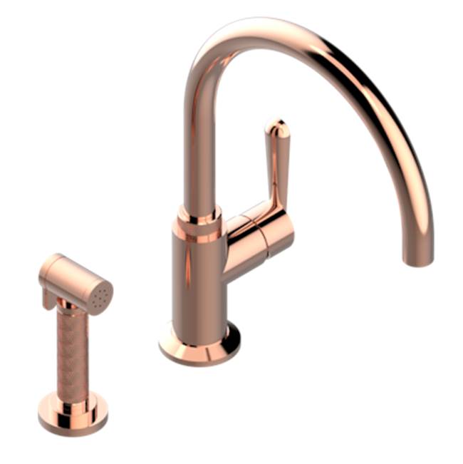 THG - Single Hole Mixer With Swivel And Side Spray - Blush PVD