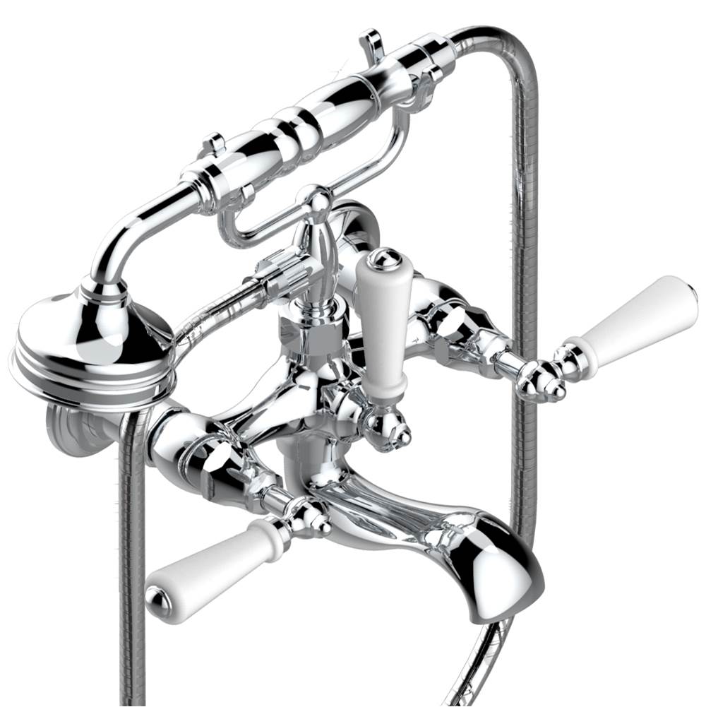 THG - Exposed tub filler with cradle handshower, wall mounted - Matt Umber PVD