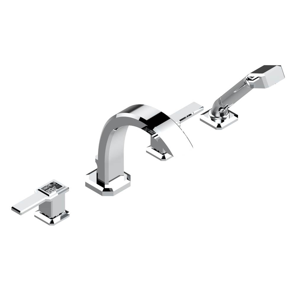 THG - Roman tub set with divertor spout and handshower, 3/4'' valves - Matt Umber PVD