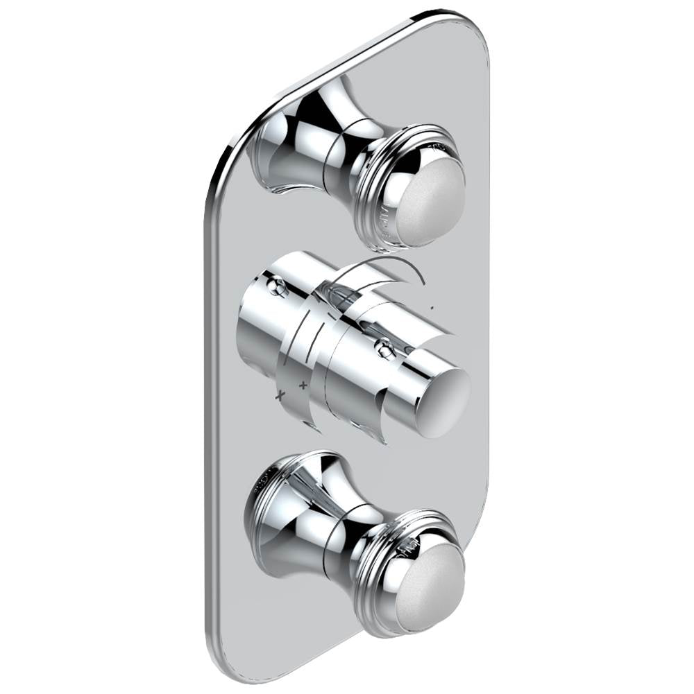 THG - Trim for THG thermostatic valve 2 volume controls, rough part supplied with fixing box ref. 5 400AE/US - Matt Umber PVD