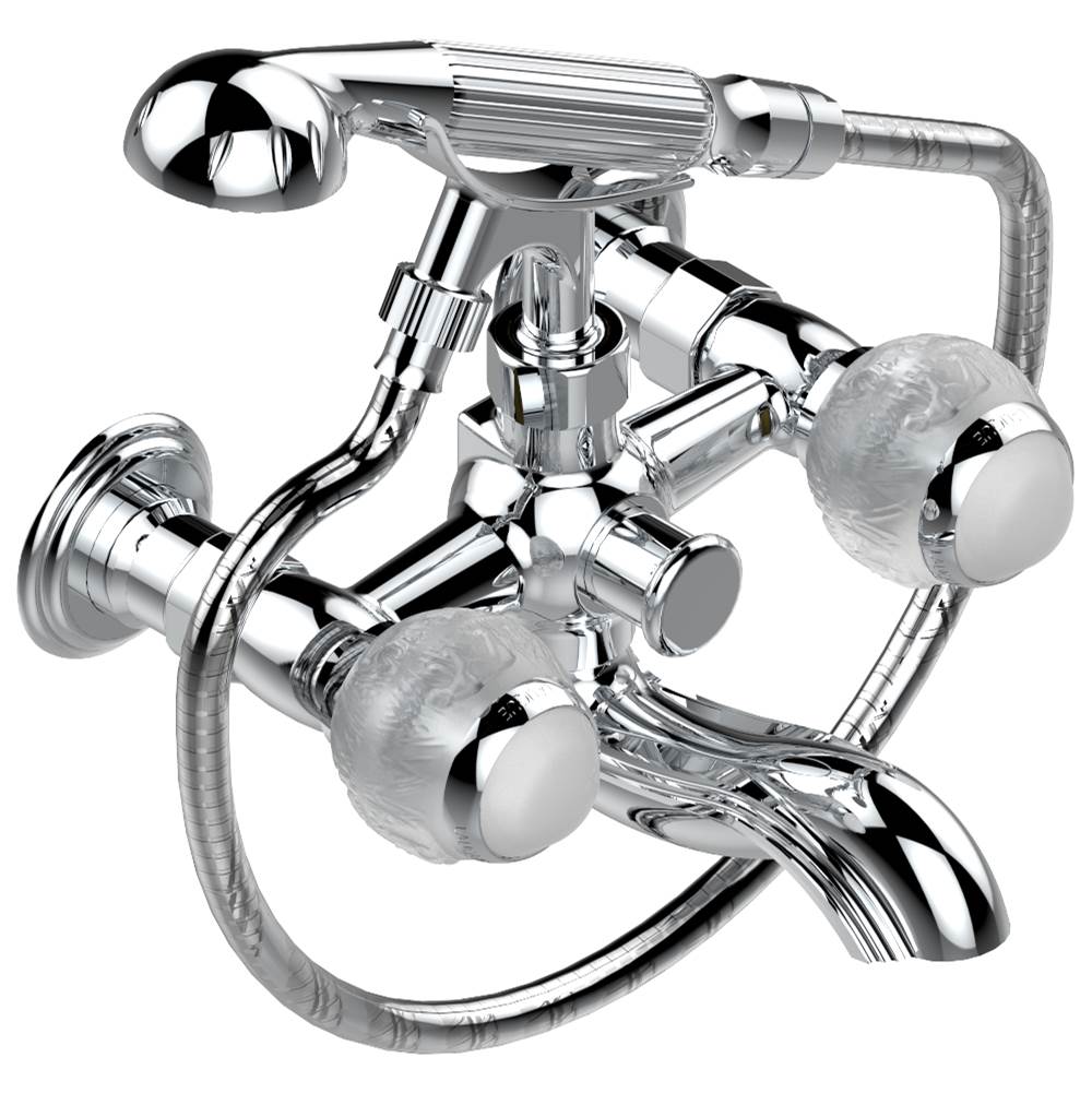 THG - Exposed tub filler with cradle handshower, wall mounted - Matt Umber PVD