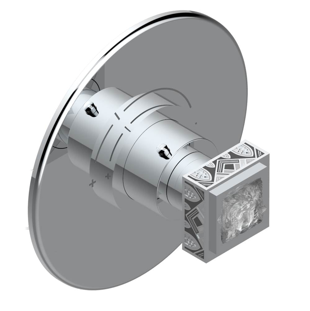 THG - Trim for THG thermostatic valve, rough part supplied with fixing box ref. 5 200AE/US - Round plate model - Chrome Polished,Gold Polished