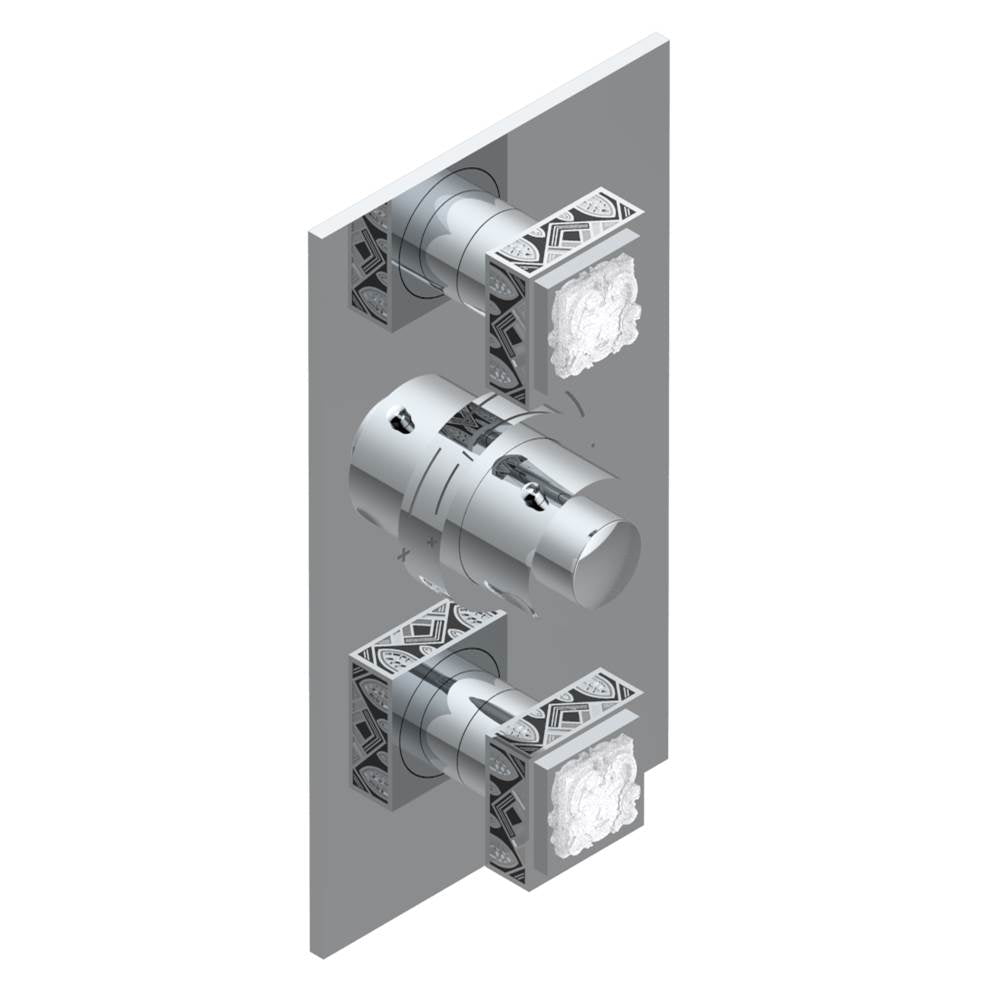 THG - Trim for THG thermostatic valve 2 volume controls, rough part supplied with fixing box ref. 5 400AE/US - Chrome Polished,Gold Polished