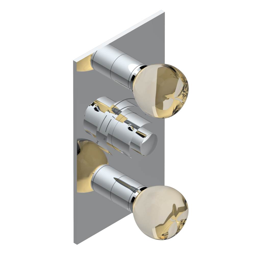 THG - Trim for THG thermostatic valve 2 volume controls, rough part supplied with fixing box ref. 5 400AE/US - Matt Umber PVD