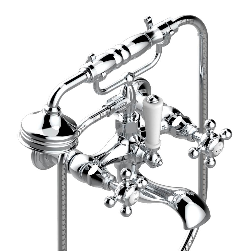THG - Exposed tub filler with cradle handshower, wall mounted - Matt Umber PVD