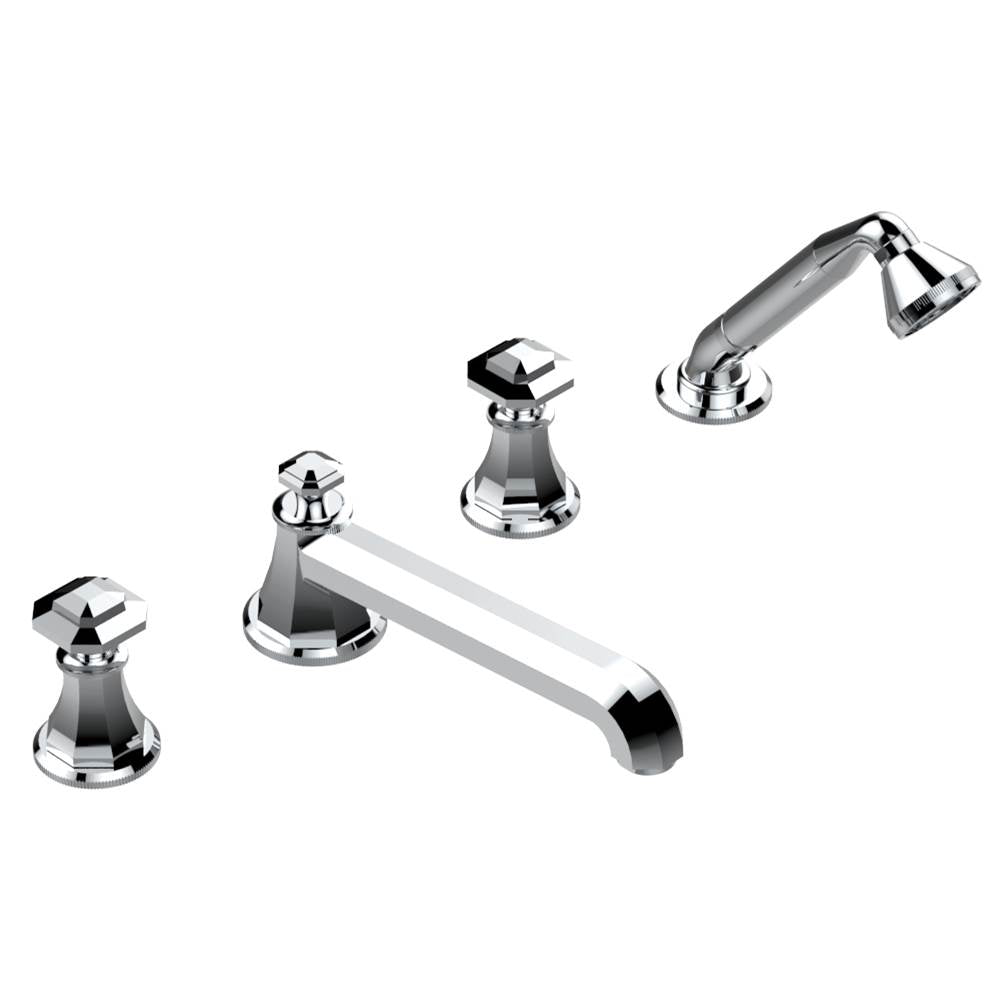 THG - Roman tub set with divertor spout and handshower, 3/4'' valves - Matt Umber PVD