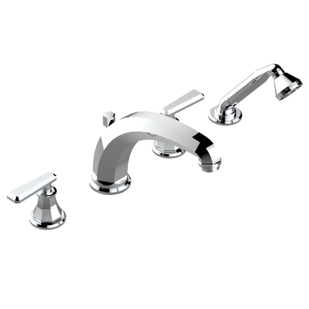 THG - Roman tub set with high divertor spout and handshower, 3/4'' valves - Matt Umber PVD