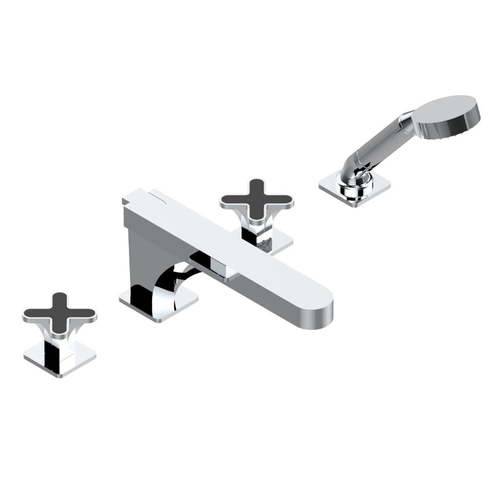THG - Roman tub set with divertor spout and handshower, 3/4'' valves - Matt Umber PVD