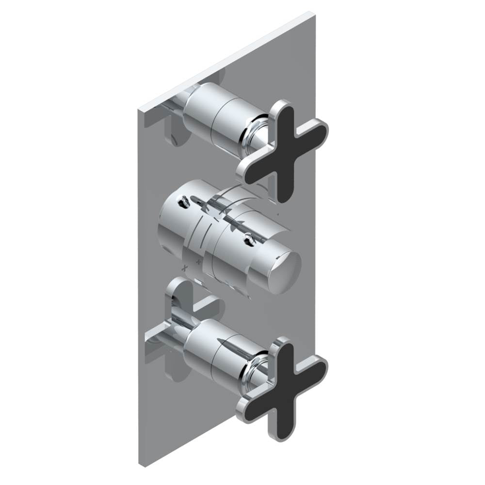THG - Trim for THG thermostatic valve 2 volume controls, rough part supplied with fixing box ref. 5 400AE/US - Matt Umber PVD