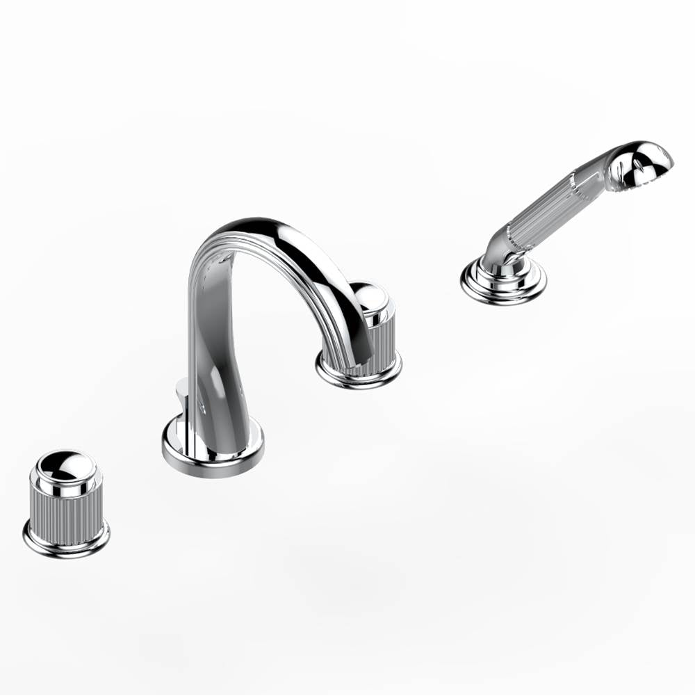 THG - Roman tub set with divertor spout and handshower, 3/4'' valves - Matt Umber PVD