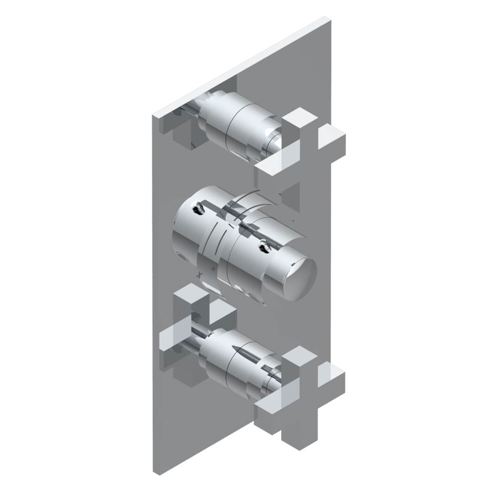 THG - Trim for THG thermostatic valve 2 volume controls, rough part supplied with fixing box ref. 5 400AE/US - Matt Umber PVD