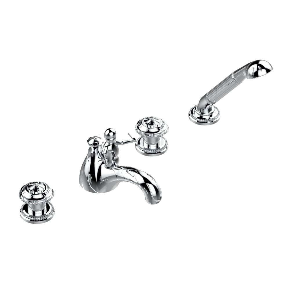 THG - Roman tub set with divertor spout and handshower, 3/4'' valves - Matt Umber PVD