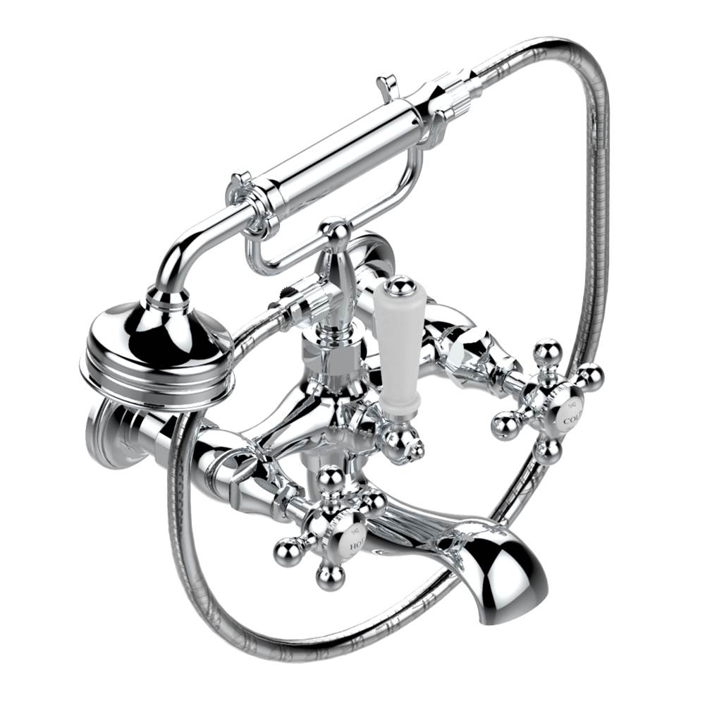 THG - Exposed tub filler with cradle handshower, wall mounted - Matt Umber PVD