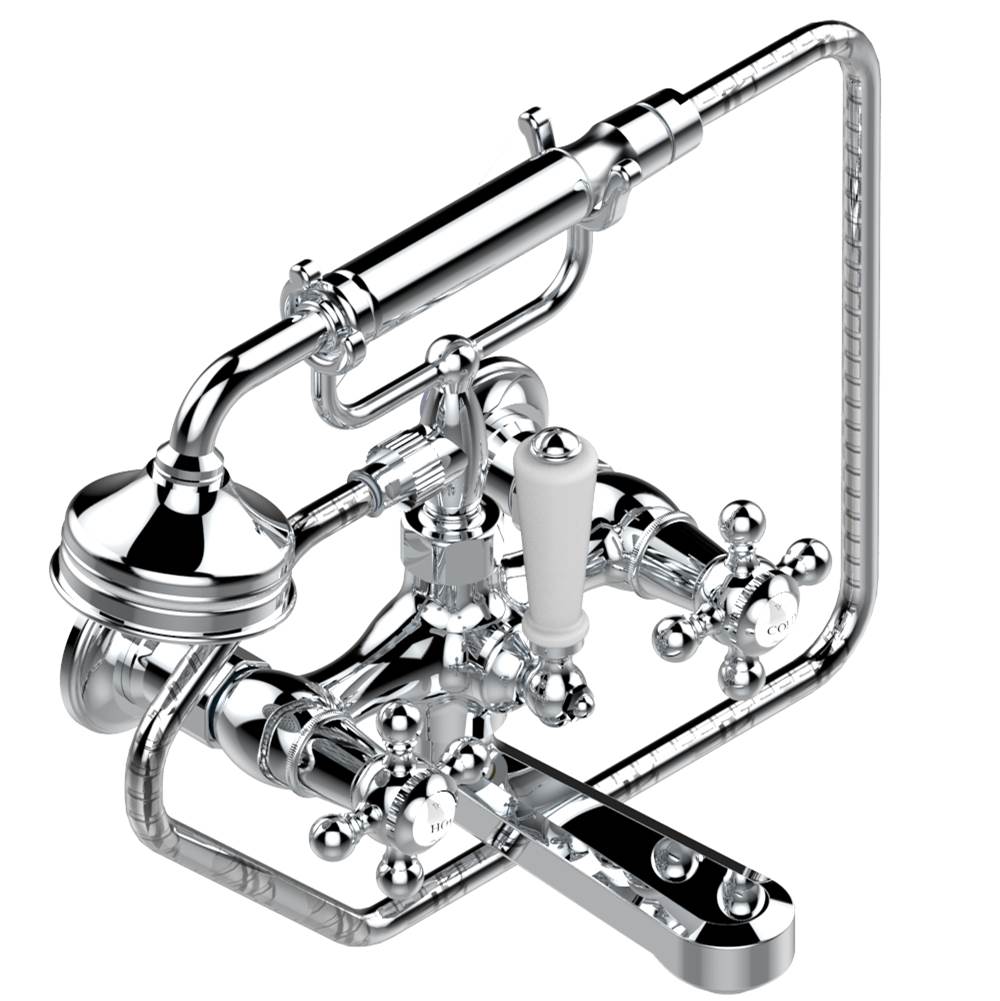 THG - Exposed tub filler with cradle handshower, wall mounted - Matt Umber PVD