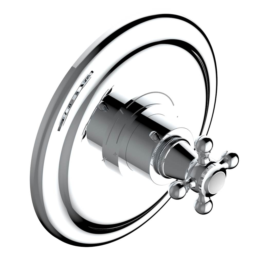 THG - Trim for THG thermostatic valve, rough part supplied with fixing box ref. 5 200AE/US - Round plate model - Matt Umber PVD