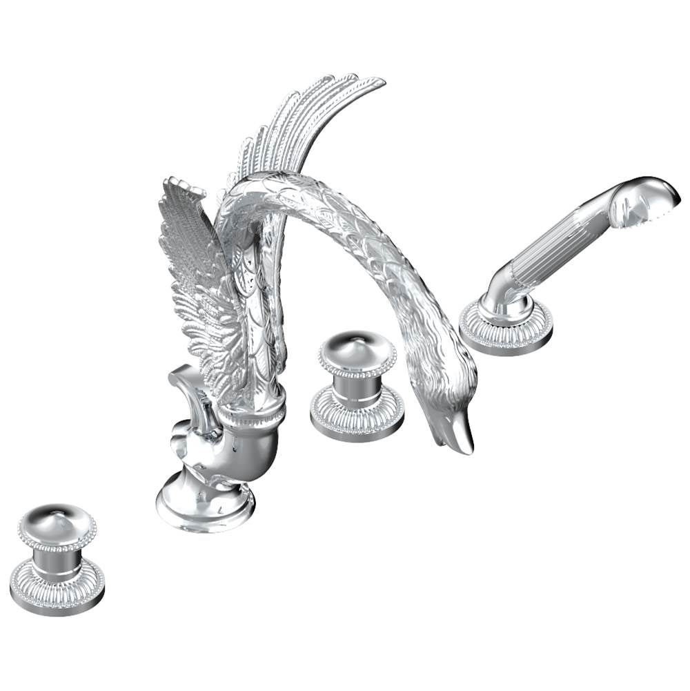 THG - Roman tub set with divertor spout and handshower, 3/4'' valves - Matt Umber PVD