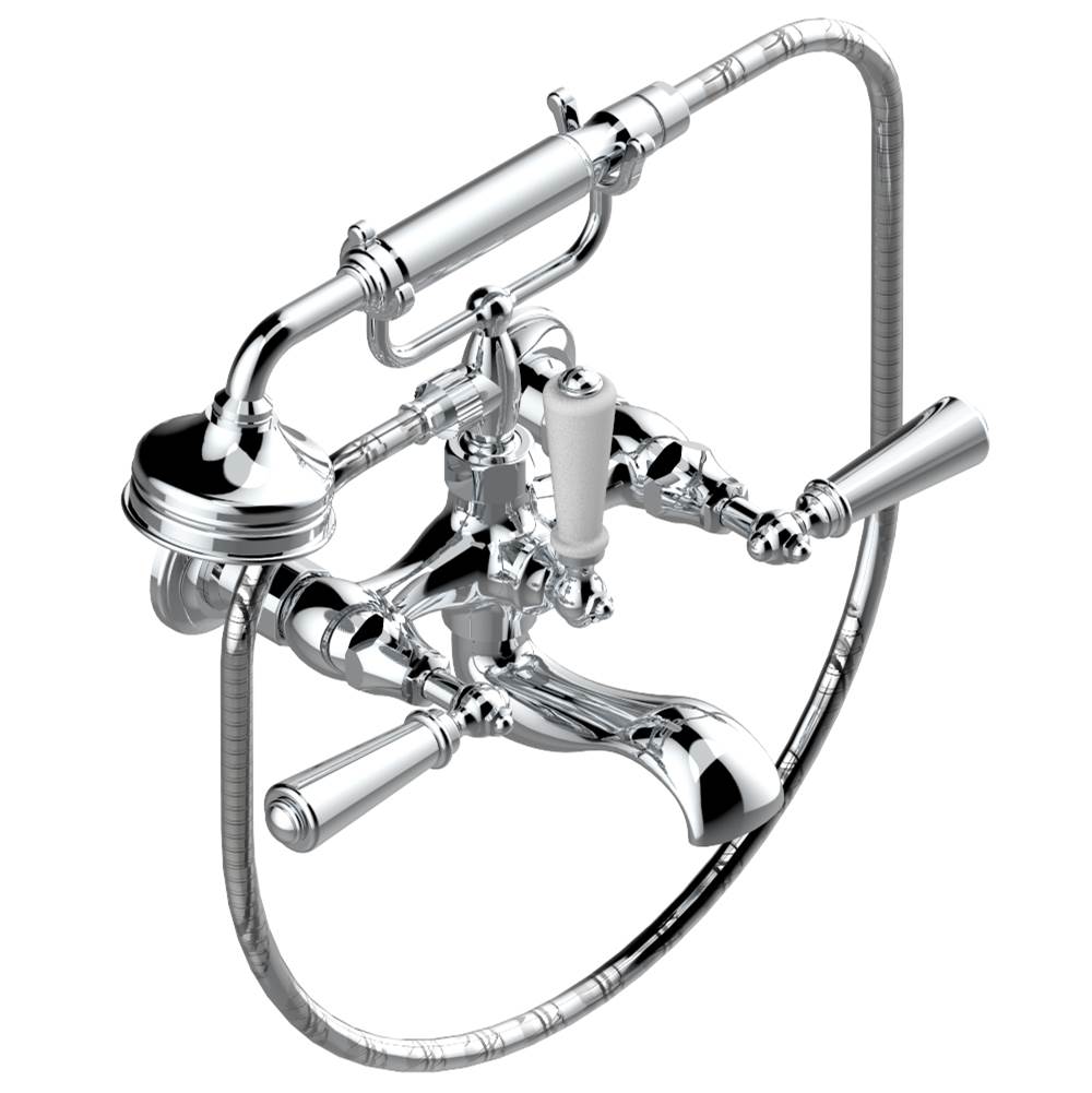 THG - Exposed tub filler with cradle handshower, wall mounted - Matt Umber PVD